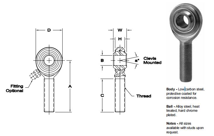 AURORACB-3關(guān)節(jié)軸承圖紙