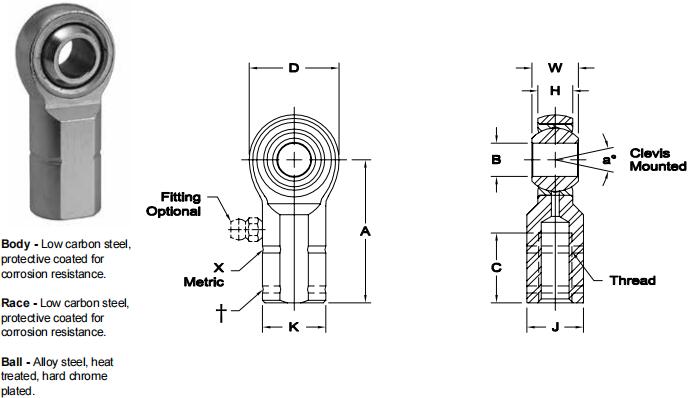 AURORAMW-M8關節(jié)軸承圖紙