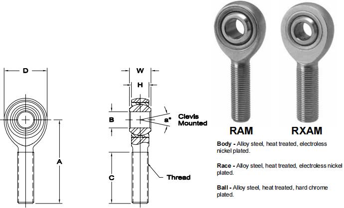 AURORARAM-3關(guān)節(jié)軸承圖紙
