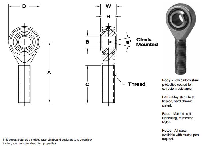AURORASPB-3關節(jié)軸承圖紙