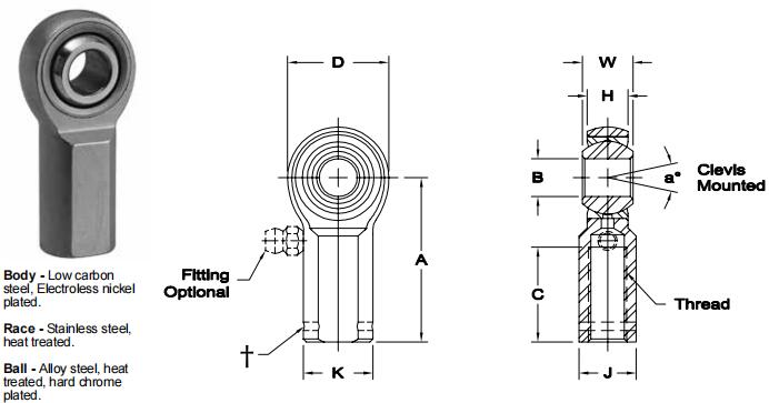 AURORASW-10關(guān)節(jié)軸承圖紙
